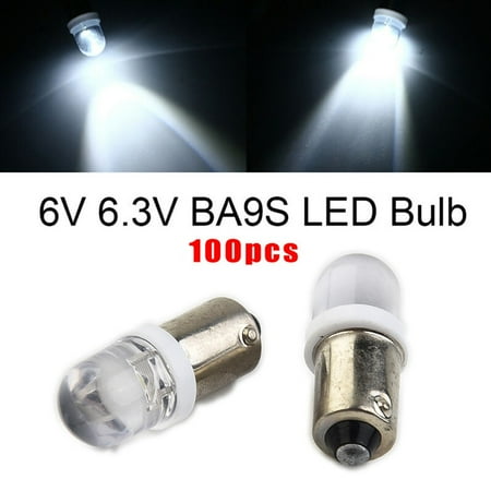 

Mduoduo 100 Pcs 6V 6.3V DC White T11 T4W BA9S H6W 1895 1SMD LED Pinball Machine Light Bulb