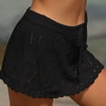 thumbnail image 4 of FAIWAD Womens Hollow Out Drawstring Skirt Knit Crochet Hipster Skirt Elastic Waist Beach Knitted Skirt, 4 of 5