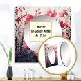 thumbnail image 3 of Designart "Charm of Leaves in a Moody Overcast IV" Leaves Red Large Square Mirror - Square Bedroom Mirror Printed Wall Decor - Traditional Square Printed Wall Mirror Art, 3 of 5