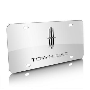 Lincoln TownCar 3D Dual Logo Mirror Chrome Stainless Steel License Plate