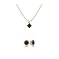 thumbnail image 2 of 18K Rose Gold 1ct Black Sapphire Princess Cut 18 Inch Necklace and Round Earrings Set Plated, 2 of 2