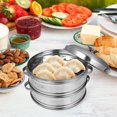 thumbnail image 1 of FONDOTIN 1 Set Steamer Pot Accessories Silver Stainless Steel Stackable Steamer Basket 7.9X7.9X7.5in, 1 of 8