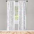 thumbnail image 5 of Ambesonne Modern Window Curtains, Pastel Color Polka Dots, Each 28" W x 95" L, Blue Pink Grey, 5 of 5
