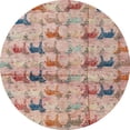 thumbnail image 1 of Ahgly Company Indoor Round Abstract Rust Pink Abstract Area Rugs, 4' Round, 1 of 6