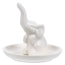OUNONA  Ceramic Dish for Jewelry Decorative Tray Elephant Holder White