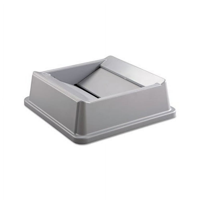 Untouchable Square Swing Top Lid, Plastic, 20.13w x 20.13d x 6.25h, Gray Untouchable Square Swing Top Lid, Plastic, 20.13w x 20.13d x 6.25h, Gray
