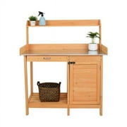 Fithood Garden Workbench With Drawers And Cabinets