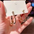 thumbnail image 3 of PVCS Easy Curved Earrings ​Exquisite Parentheses Ladies Earrings, 3 of 5