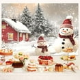 thumbnail image 5 of Winter Christmas Snowman Backdrop Photography - Rustic Xmas Cabin Background Snowy Forest Pine Tree Portrait Photobooth Party Banner Photo Studio Props for Holiday New Year Party Supplies 10X8FT, 5 of 5