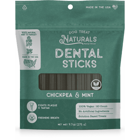 UPC: 0655365125587 | Dog Treat Naturals Chickpea & Mint Dental Sticks  Semi-Moist Dog Treats  9.7oz (20 Count)