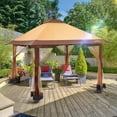thumbnail image 6 of Suntime 12 x 12 Instant Pop Up Solar Light Screen Canopy Tent Cover, Brown, 6 of 8