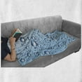 thumbnail image 6 of Modern Soft Flannel Fleece Throw Blanket, Water Marks Ice Cold Soda Drink Commercial Like Glass Drops Photo Image, Cozy Plush for Indoor and Outdoor Use, 50" x 70", Baby Blue and White, by Ambesonne, 6 of 6