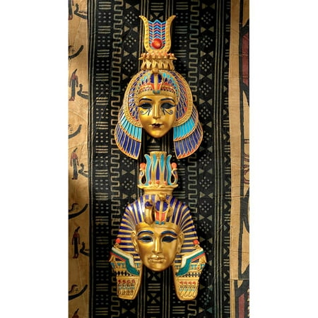 Masks of Egyptian Royalty Wall Sculptures: Set of Two