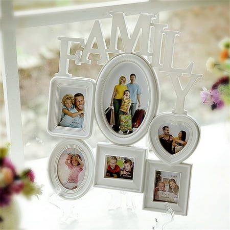 6 Multi-sized Picture Frame Family Wall Collage Photo Holder Table Display Home Bedroom Hang Wall Decor 12x14.5