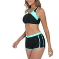 thumbnail image 6 of Efsteb Swimsuits for Women 2025 Two Piece Women Two Piece Sports Bikini Athletic Swimsuits Color Block Bathing Suits with Shorts (Green,M), 6 of 7