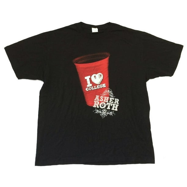 Asher Roth I Love College Beer Cup Black T Shirt Xs Walmart Com Walmart Com