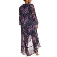 thumbnail image 2 of Nightway Womens Plus Size Printed High-Low Dress, Purple/18W, 2 of 4