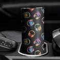 thumbnail image 3 of 20oz Colorful Headphones Games Icons Black Pattern Skinny Tumblers Stainless Steel Tumbler with Lid and Straw,Vacuum Insulated Double Wall Travel Tumbler Cups with Cleaning Brush for Coffee,Tea, 3 of 6