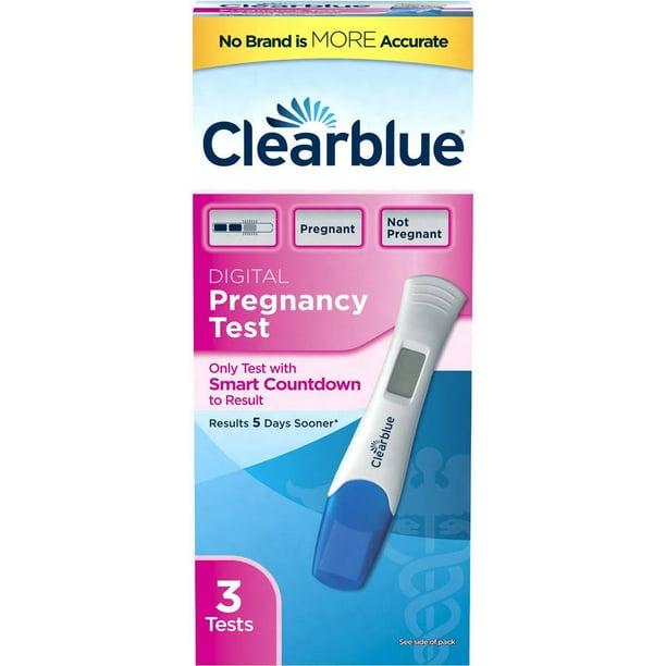 Clear Blue Digital Pregnancy Test with Smart Countdown, 3 CT (Pack of 3) -  Walmart.com - Walmart.com Clear Blue Digital Pregnancy Test with Smart Countdown, 3 CT (Pack of 3) -  Walmart.com - Walmart.com