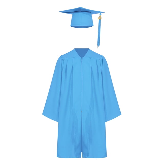 LiiYii Robe de Collation des Grades pour Enfants avec Pompon Uniforme Scolaire Bleu 21