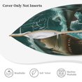 thumbnail image 5 of Fotbe Abstract Geometric Shark Pattern Velvet Decorative Throw Pillow Covers with Elegant Piping, Soft Plush Cushion Cover for Sofa, Bed, Car, Office-18"x18", 5 of 8