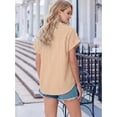 thumbnail image 3 of MOYIKO Short Sleeve Summer Tops for Women Casual Button Down Shirts Striped Business Work Blouses, 3 of 7