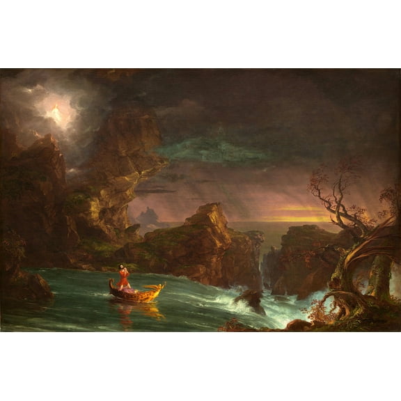 The Voyage of Life: Manhood by Thomas Cole - 12" x 18" Art Print Wall Decor