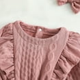 thumbnail image 6 of Toddler Dress Fall Fall Toddler Dress Baby Girl Knit Dress Long Sleeves Sweater Dress Toddler Fall Winter Outfits with Bowtie Red 18-24 Months, 6 of 9