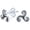 Silver-Tone, variant on Womens Small Celtic Irish Love Knot Trinity Symbol Stud Earrings in Sterling Silver 7MM