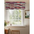 thumbnail image 2 of Blue Red Moire Curtain Valances for Windows, Color Block Modern Minimalist Kitchen Valance Window Treatment, Light Filtering Block Curtains for Bathroom/Bedroom/Living Room 42'' x 12'', 2 of 9