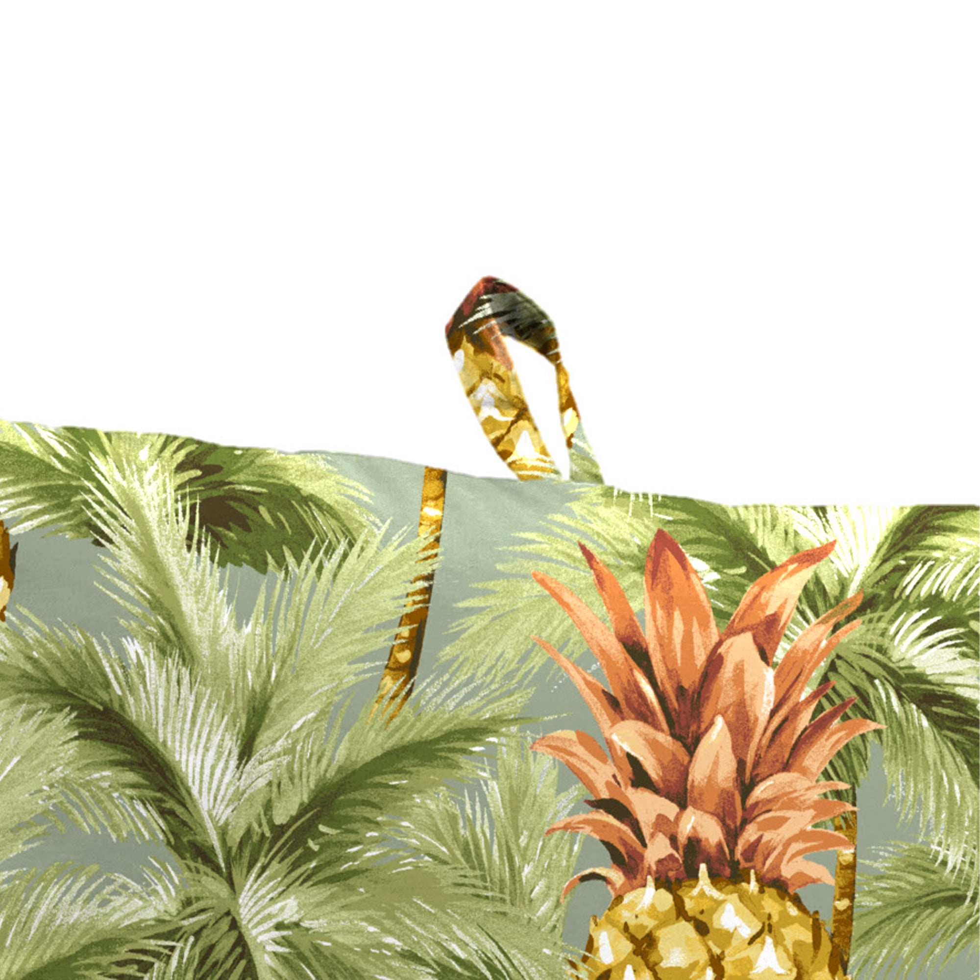 Jordan Manufacturing 44" x 21" Luau Breeze Green Tropical Rectangular Outdoor Chair Cushion with Ties and Hanger Loop