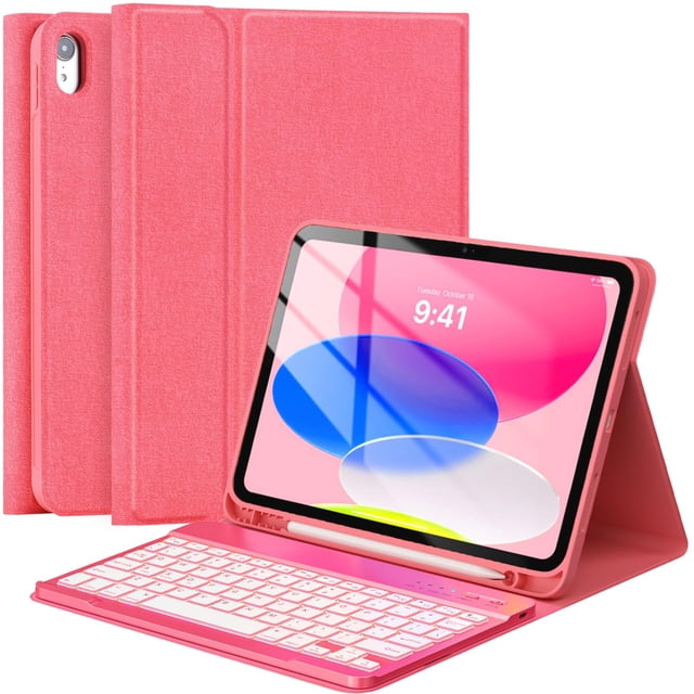 Funda con teclado FUWANG para iPad A16 de 11 pulgadas y 10 de 10,9 pulgadas