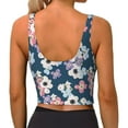 thumbnail image 2 of Yiaed Flowers Print Ladies Waistcoat Women Sports Vest Vest Sports Women Sports Top Yoga Vest for women-Medium, 2 of 8
