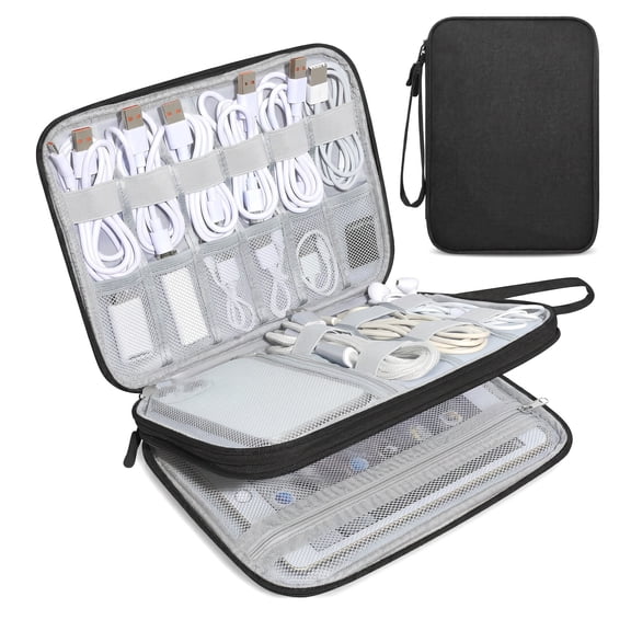 Electronics Organizer Travel – Compact Cord Organizer Case, Travel Cable Storage Bag for Chargers, Cables, Adapters, and Phone Accessories, Portable Tech Pouch for Business Trips and Daily Use