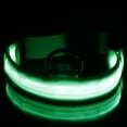 thumbnail image 3 of SugarBloom Nylon LED Dog Collar, Solid Glow Light Up Collar with Adjustable Strap, Night Safety Reflective Pet Necklace for Walking Running,Green XS, 3 of 4