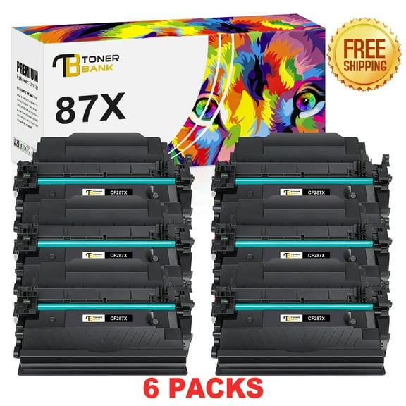 6-Pack 87X Toner Cartridge Compatible for HP CF287X 87X CF287A 87A LaserJet Enterprise M506 M506n M506x M506dn MFP M527 Series Pro M501n M501dn High Yield Black Printer Ink