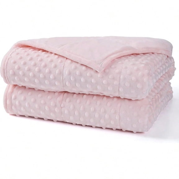 Weighted Blanket 48x7215lbs Twin Size - Pink Weighted Blankets for Adults Cooling Breathable Soft and Comfort Minky Heavy Blanket Microfiber Material with Glass Beads