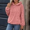 thumbnail image 4 of ZyeKqe Fuzzy Hoodies for Women Casual Drawstring Fleece Sherpa Sweatshirts Warm Comfy Ooutwear Long Sleeve Shirts, 4 of 6