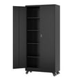 thumbnail image 4 of Fesbos Metal Storage Cabinet, 73" H Tall Steel Tool Cabinets with Wheels Lockable Doors and Adjustable Shelve, Black Garage Cabinet for Home,Kitchen,Office, 4 of 12