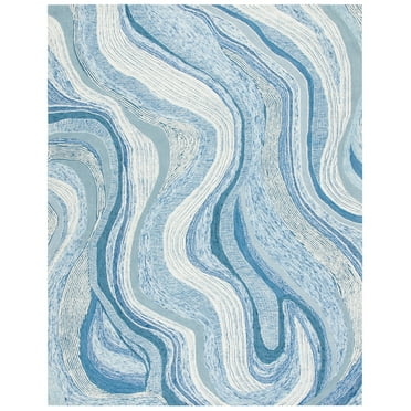 SAFAVIEH Soho Stanice Abstract Area Rug, Blue/Ivory, 8' x 10'