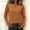 Gold, variant on IUYRTFE Women's Crew Neck Long Sleeve Top with Notched Detail Slim Fit Solid Color Casual Tee