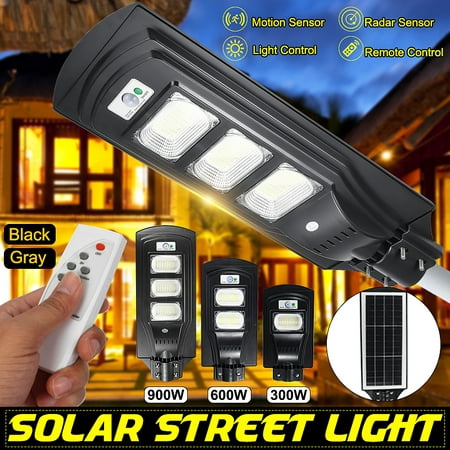 120W 7500K LED Solar Street Light R-adar Sensor Outdoor Garden Wall Lamp + (Best Outdoor Pir Lights)
