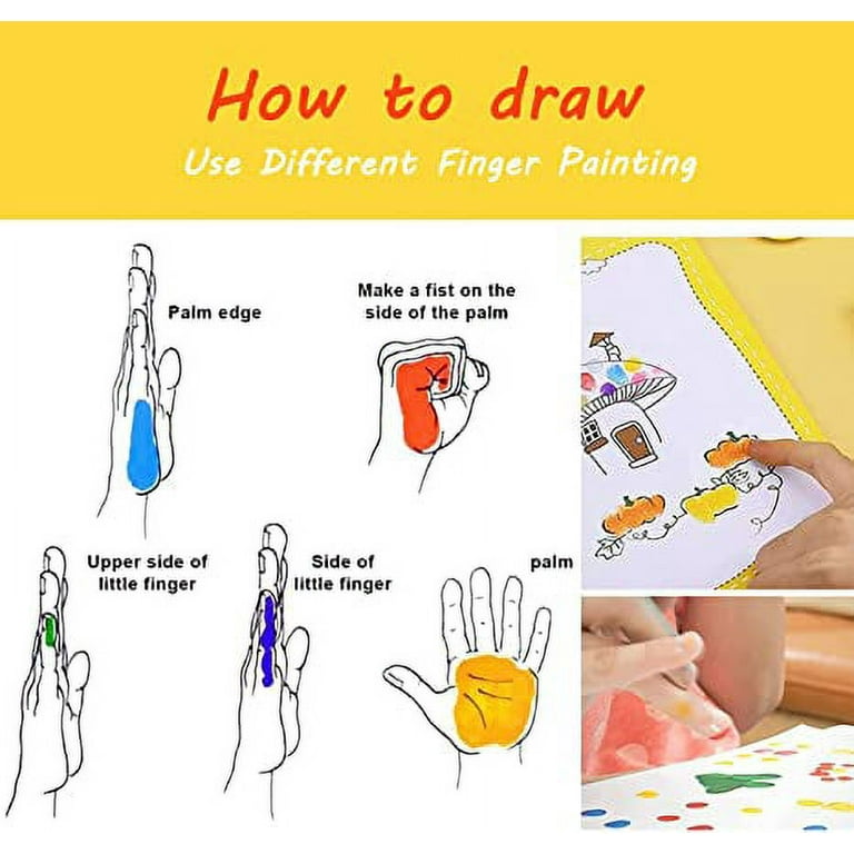 X1zuue 31pcs Finger Painting Kit Kids Washable Finger Drawing Toys Funny  Mud Painting DIY Crafts Activities Picture Album Educational Early Learning