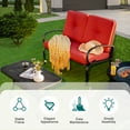 thumbnail image 6 of Costway 2PCS Patio LoveSeat Coffee Table Furniture Set  Bench W/ Cushions Red, 6 of 11