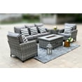 thumbnail image 2 of Moda Furnishings Patio Wicker Classic Seat for Five Gas Firepit Sets in the Outdoor, 2 of 9