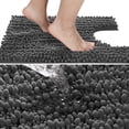 thumbnail image 2 of Alfombra de baño Yimobra en forma de U, felpilla, 60 x 50 cm, gris oscuro, 2 of 7