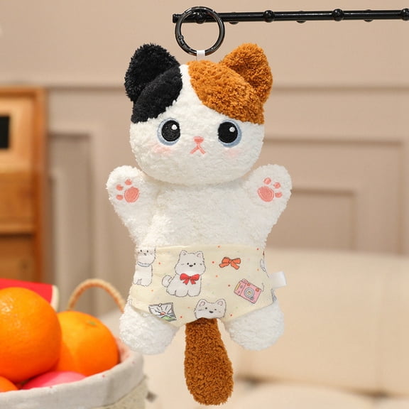 Calico Cat Plush Toy Adorable Kitten Stuffed Animal Soft Hugging Toy for Kids Girls Birthday Gift and Room Decor