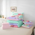 thumbnail image 6 of jejeloiu Kawaii Cartoon Axolotl 7pcs Bedding Comforter Set,Cute Rainbow Stripes Queen Bedding Sets,Girls Gifts Queen Sheet Sets For Kids,Microfiber Bedroom Decor Reversible, 6 of 8