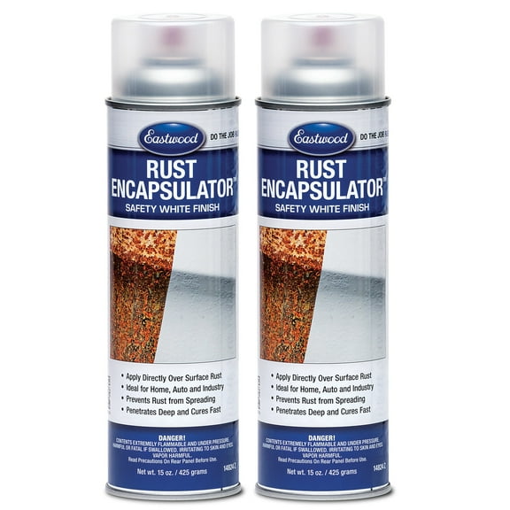 Eastwood White Rust Encapsulator 15 oz Aerosol Prevents Rust Corrosion Epoxy Fortified Low VOC Formula 2 Pack