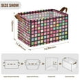 thumbnail image 7 of Yayeee Foldable Storage Basket for Shelves with Handles Set of 2 Waterproof Cloth Bins, Colorful Block Pattern, 7 of 7